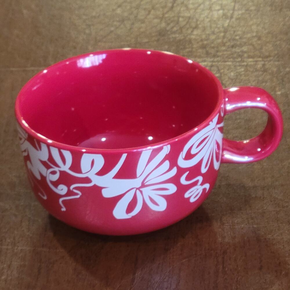 Starbucks Holiday 2023 red coffee mug soup bowl ribbons and bows 16oz